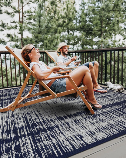 MontVoo Outdoor Rug Waterproof 5x8 ft Outdoor Patio Rug Mat Reversible Plastic Straw Outside Rug Carpet Outdoor Rugs for RV Camping Picnic Beach Balcony Porch Deck