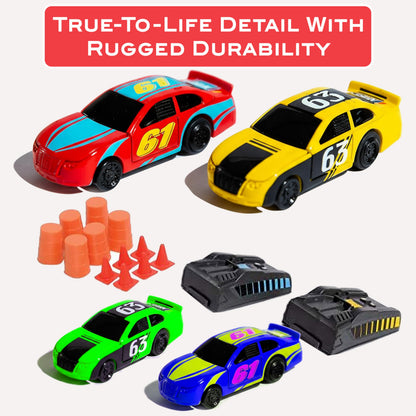 Slot Car Race Track Sets | NASCAR Crash Circuit Ultimate Road Course Bundle | 4 Electric Powered Cars with Flash Chargers | Race Tracks for Kids Ages 4-8 | Car Racing Toy