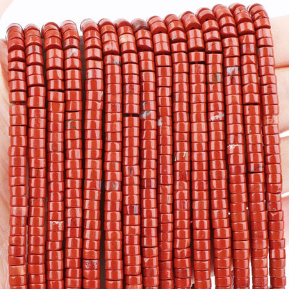 Natural Red Jasper Heishi Spacer Beads Loose Semi Precious Flat Round Gemstone Disc Shape Stone for Beading Jewelry Making 4x2mm 15.5"