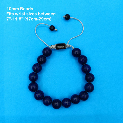 Protection Bracelets for Men Women Lapis Lazuli Healing Bracelets Handmade 10mm Beads Chakra Energy Bracelet Pulseras Para Hombres Adjustable Bracelet Crystal Jewelry Calming Anxiety Stress Relief Gifts