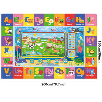 AKASISRUG Baby Play Mat for Floor, Kids Playmat Baby Crawling Mats Educational Tummy Time Mats Soft ABC Play Mat for Babies Infants Floor Mat for Kids Learning Playing (78.7X59 INCH, Style 1)