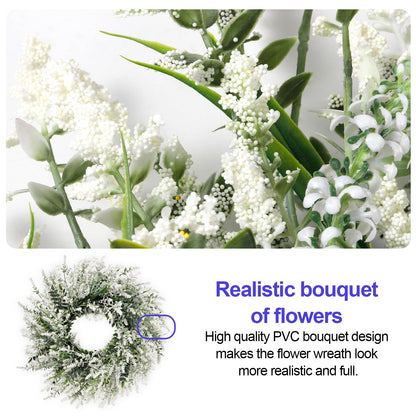 26'' Large Lavender & Eucalyptus Wreath for Front Door - Artificial Eucalyptus Leaves Greenery Outdoor Wreath for Wedding Farmhouse Porch Wall Room Home Decor (White)