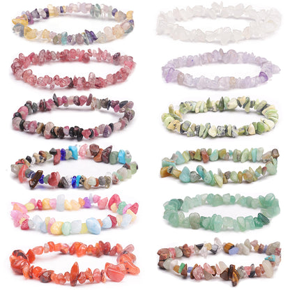 Youngbling Natural Chip Stone Beads 450 Pcs 5-8mm Healing Crystal Irregular Gemstone Drilled Lose Rocks Multicolor Beads Bulk for Bracelet Jewelry Making