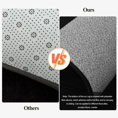 Vasofe Black Area Rugs for Living Room Bedroom, 4x6 Modern Thickened Memory-Foam Throw Carpet, Super Soft Kids Boys Girls Rug, Non-Slip Washable Carpets for Dorm Nursery Classroom Office Decor