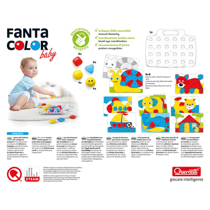 Quercetti Early Development Toy For Learning Shapes & Colors For Ages 18 Months & Up Pixel Baby Basic Colourful