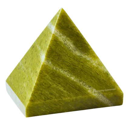 Vesuvianite Pyramid Crystal Healing Stones - 1.5" Great Pyramid Figurine of Natural Stone Pyramid for Meditation, Reiki, Chakra Balancing and Crystal Pyramids Grid
