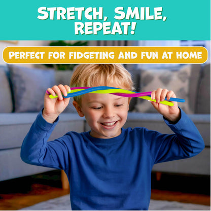 BUNMO Sensory Toys Stretchy Strings for Toddlers 3+ - Stimulating & Addictive Fidget Toys for Kids - Hours of Fun for Kids - Non-Mouthable Toy 3+ - Smooth 6 Pack