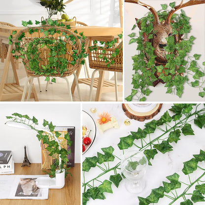 24 Pack 172 FT Artificial Ivy Garland Greenery Outdoor Faux Plants Leaf Garland Fake Vines for Bedroom Aesthetic Home Garden Office Wedding Wall Decor