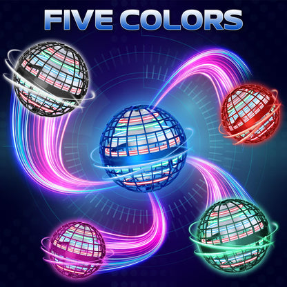 2026 Flying Orb Ball Toy - Christmas Cool Novelty Gift Hover Ball Galaxy Boomerang Hand Drone Magic Floating Balls Orbit Mini Outdoor Fidget Toy Stocking Stuffer for Kids Boys Girls Teens (Blue+Pink)