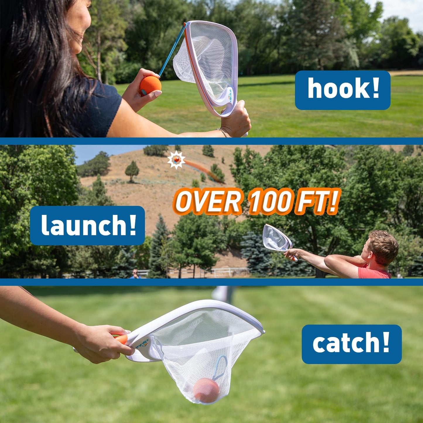 Djubi Slingball, Best Gifts for Kids and Teens All Ages 8 & Up - Slingshot Outdoor Beach, Lawn, & Tailgating Family Game - Toys Gifts for 8 9 10 11 12 13 Year Old Boys - Classic