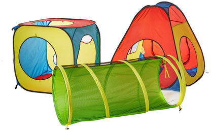 UTEX 8 in 1 Pop Up Children Play Tent House with 4 Tunnel, 4 Tents for Boys, Girls, Babies and Toddlers for Indoor and Outdoor Use