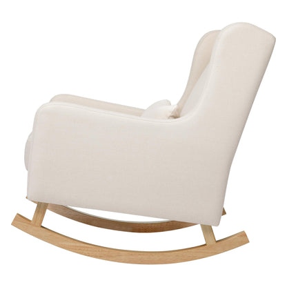 Babyletto Kai Rocker in Performance Natural Eco-Twill with Light Legs, Water Repellent & Stain Resistant, Greenguard Gold and CertiPUR-US Certified