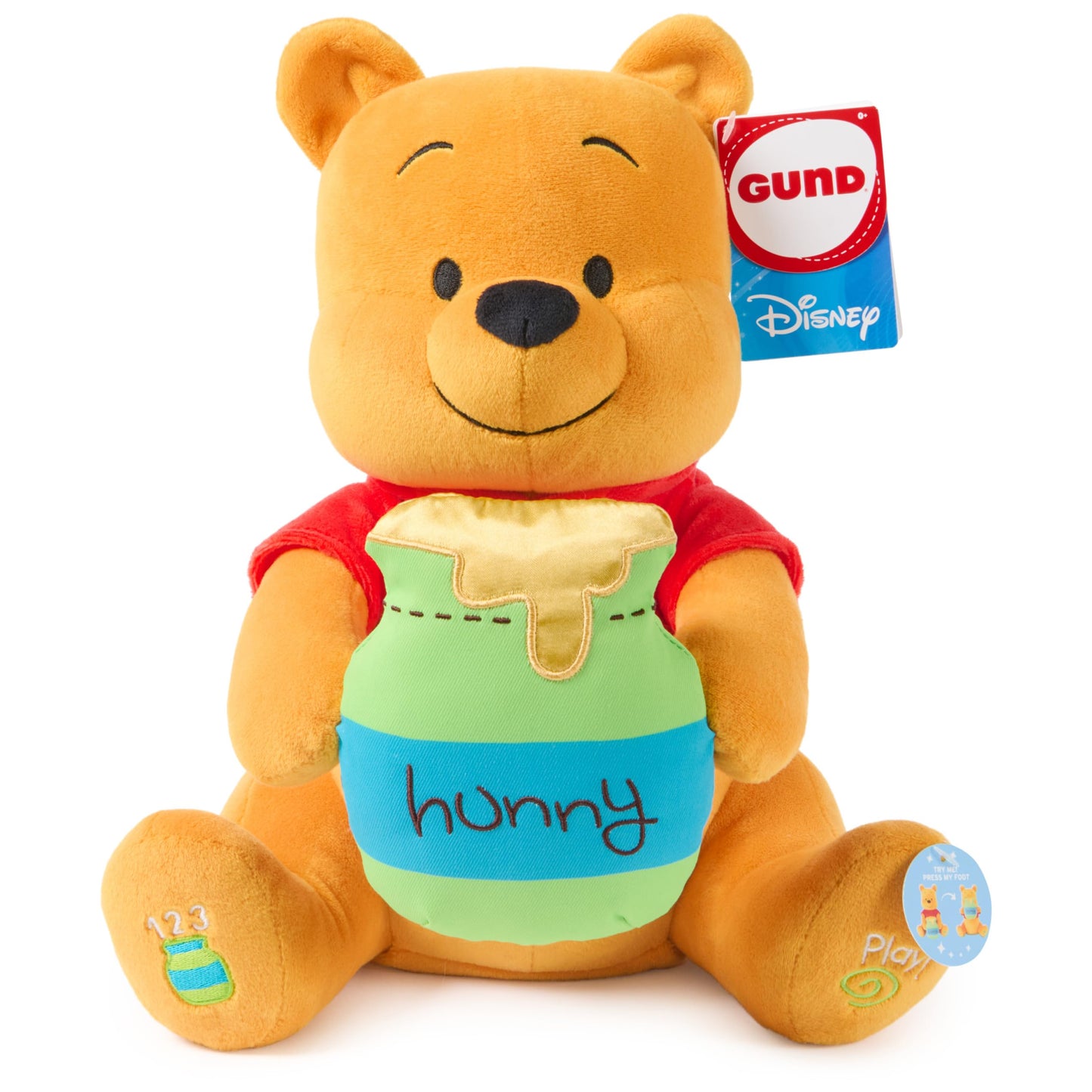 GUND Disney Official Peek-a-Boo Winnie the Pooh Plush, Interactive Stuffed Animal, Sensory Toys for Ages 0 and Up, Yellow, 11”