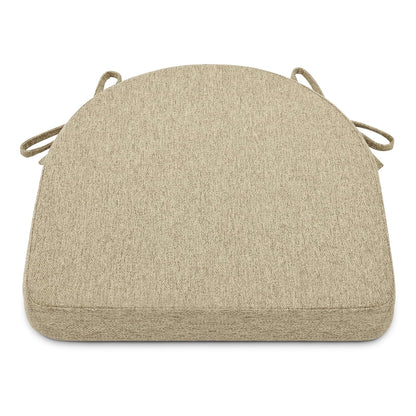 Shinnwa Dining Chair Cushions, Non-Slip Kitchen Chair Cushions with Ties and Machine Washable Cover, 17 x 16.5 x 2in, Natural Linen