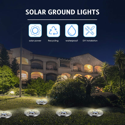OULONGER 4.6inch Solar Lights Outdoor Waterproof,12Pack Solar Lights for Outside,Solar Garden Lights Landscape Lighting for Patio Pathway Lawn Yard Deck Driveway Walkway(White Light)