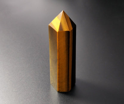 Healing Crystal Wand of Tiger's Eye Pointed & Faceted Prism Bar for Reiki Chakra Meditation Therapy Deco