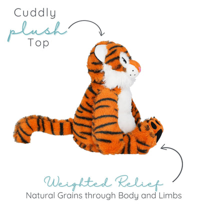 Tiger - Microwavable & Weighted Plush Stuffed Animal - Heated Plushie for Warmth - Cute, Soft, Cozy Toy for Adults & Children (Boys, Girls, & Toddlers) by Warm Pals