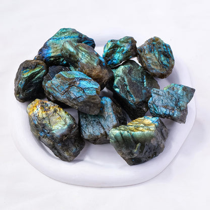 Apengshi 1.2-2'' Labradorite Raw Stone Natural Crystal Healing Crystal and Stone Rough Rocks for Fountain Home Garden Decor Meditation