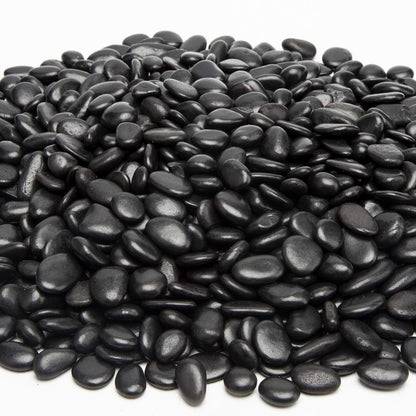 Black Small Pebbles - Decorative Gravel Rock Plant Stones,3/8" Natural Polished Stones Succulent Gravel,Pebbles Gravel for Bamboo Plants,Succulent,Home Decor,Landscaping,Vase Fillers.