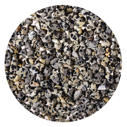 Natural Chip Stone Beads 450pcs Dalmation Jasper Chips 5-8mm Genuine Real Irregular Healing Crystal Rocks Hole Drilled DIY Loose Gemstone Beads for Jewelry Making Bracelet Earrings Necklace Crafting