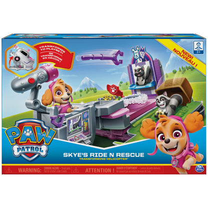 Paw Patrol, Skye’s Ride N Rescue, 2-in-1 Transforming Playset and Helicopter, for Kids Aged 3 and Up