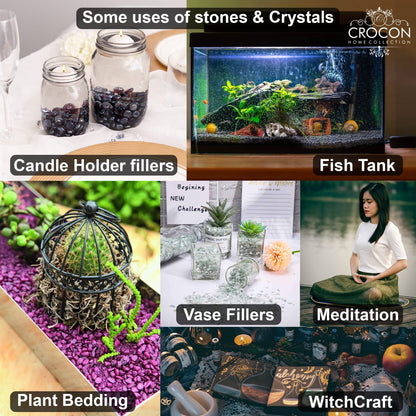 Crocon 1LB natural fire agate tumbled stones and Crystals bulk 2000+ Carats Natural Crystal Kit for Reiki Healing Crystals Polished Tumble Stones Chakra Reiki Balancing Gift Home Decor DIY craft