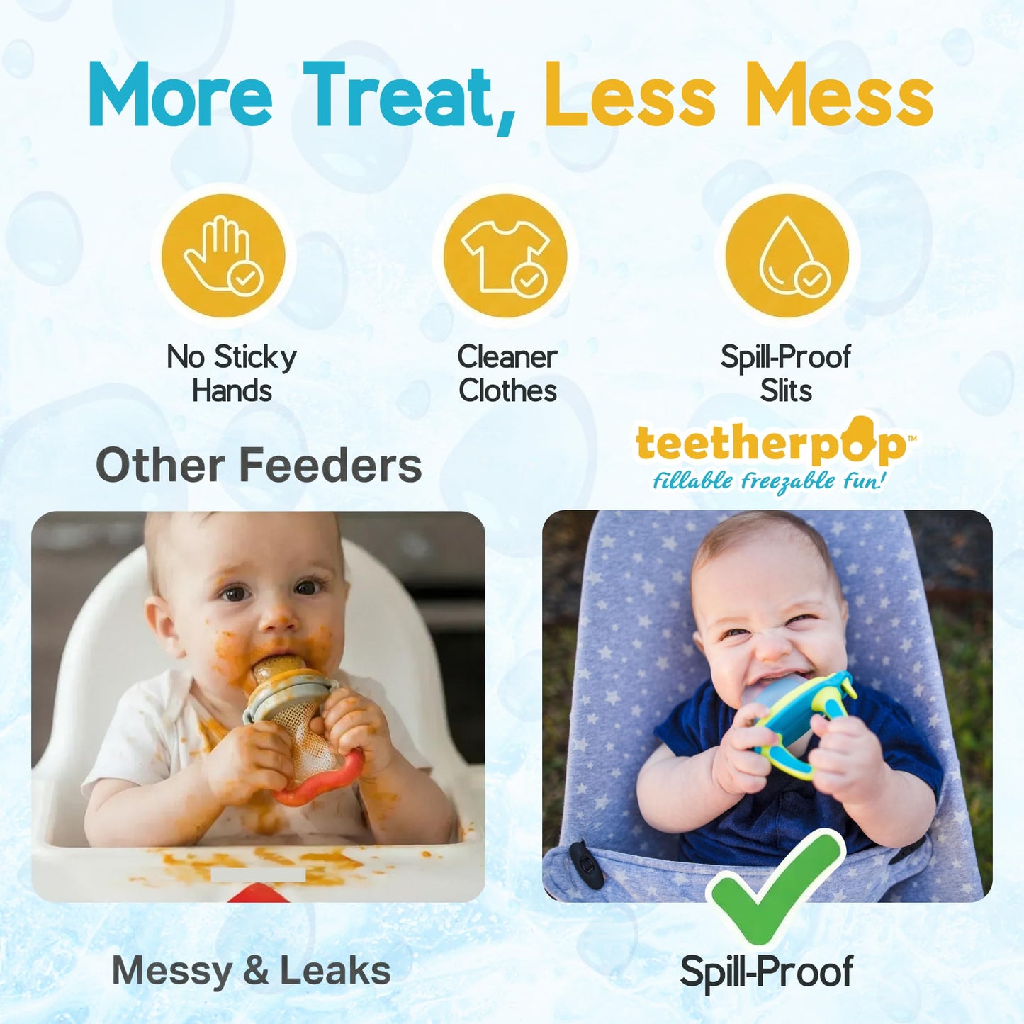 Teetherpop Fillable Freezable Teethers for Babies - Breastmilk Teether with Spill-Proof Sippy Slits – Teething Popsicle for Baby, Liquids & Purées, Cooling Teething Relief Feeder Pacifier - Pink Set
