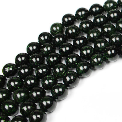 MJDCB Best Sellers Green Sand Stone Round Stone Beads for Jewelry Making DIY Bracelet Necklace (6mm)