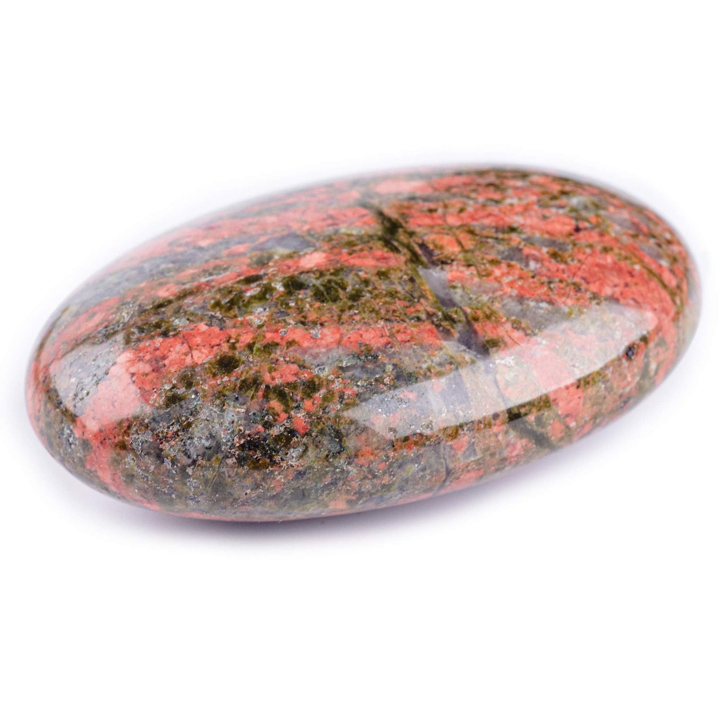 Unakite Palm Stone Crystal Natural Chakra Reiki Polished Healing Love Oval Pocket Worry Stone Crystals for Anxiety Stress Relief Therapy
