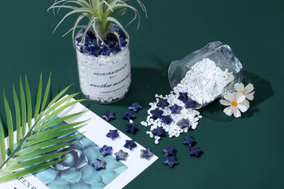 QINJIEJIE 20 PCS Blue Sodalite Star Crystals Healing Stones Mini Crystal Cute Polished Pocket Stone Thumb Star Gemstones Set Bulk Wholesale Reiki Energy Balancing Star Crystal Gifts for Women