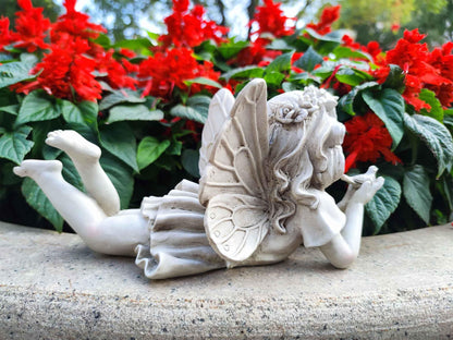 Fairy Garden Decor - Angel Holding a Bird Garden Statues for Outside, Resin Fairies for Fairy Garden, Cute Yard Ornaments Outdoors, Ideal Gifts for Mom and Grandma, 11” Width