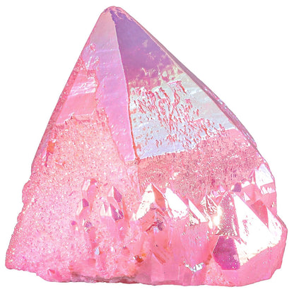 mookaitedecor Angel Aura Quartz Natural Rock Quartz Titanium Coated Crystal Points, Geode Rocks Crystal Cluster Stone Specimen for Meditation Home Decor, Pink
