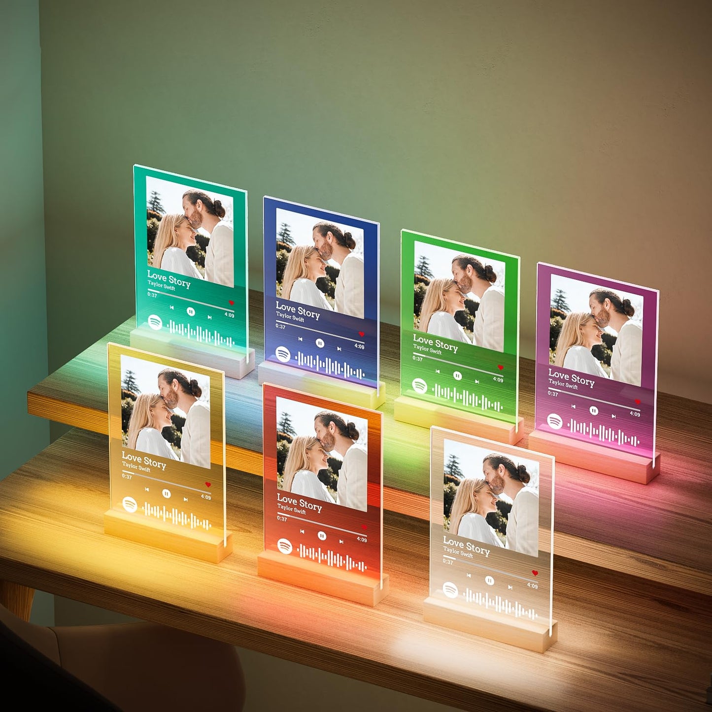 Custom Spotify Plaque, Custom Picture Frames, Personalized Acrylic Song Plaque Photo Frame, Personalized Anniversary Birthday Gifts for Women Men Her Him Girlfriend Boyfriend Couple Wife Mom Dad