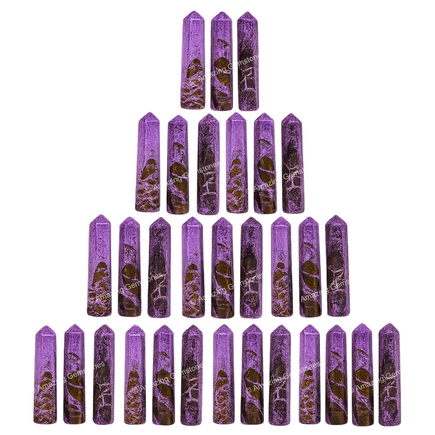 Amazing Gemstone Stichtite Crystal Points Bulk Healing Crystals and Stones - Pack of 3 Single Terminated Healing Wand Point Bulk Crystals for Crafts, Crystal Grid, DIY Work