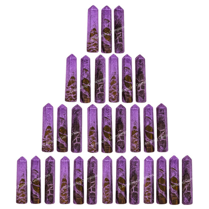 Amazing Gemstone Stichtite Crystal Points Bulk Healing Crystals and Stones - Pack of 3 Single Terminated Healing Wand Point Bulk Crystals for Crafts, Crystal Grid, DIY Work
