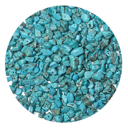Natural Chip Stone Beads 450pcs Blue Turquoise Chips 5-8mm Irregular Healing Crystal Rocks Hole Drilled DIY Loose Gemstone Beads for Jewelry Making Bracelet Earrings Necklace Crafting