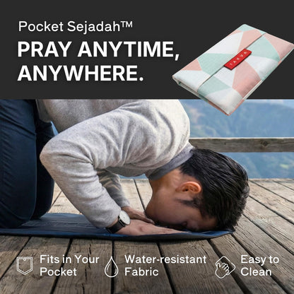 TAKVA The Pocket Sejadah™ | Portable Foldable Travel Prayer Mat, Waterproof, Ramadan/Eid Gift, Perfect Muslim Gift, Pocket Size (Design in Japan, Made in Turkey)