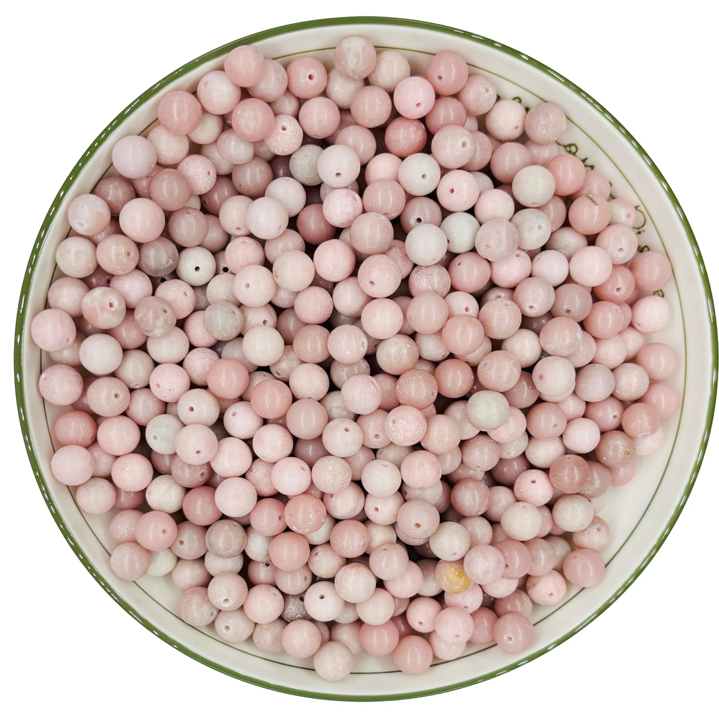 WHNKFB 6mm 100PCS Natural Pink Opal Round Beads, Rose Quartz-Like Loose Gemstone Beads for Jewelry Making Craft - 4mm 6mm 8mm 10mm Options with Free Elastic Cord