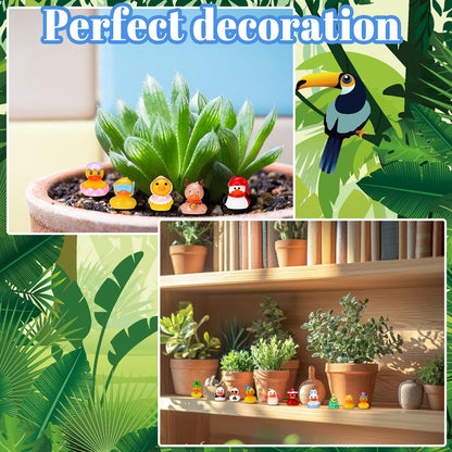 GGSTDDUP 20 Pcs Holiday Mini Resin Ducks Tiny Resin Animals Miniature Duck Figurines Suitable for DIY Cake Ornaments Crafts Moss Landscape Decoration