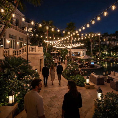 RTTY 200 FT Outdoor String Lights Patio Light for Outside, Waterproof G40 Shatterproof LED Bulbs, Dimmable Hanging Connectable Globe Lighting for Backyard, Cafe, Bistro, Market, Balcony, Porch, 2700K
