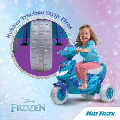 Kid Trax Disney Frozen Kids Scooter Ride On Toy, 6 Volt, Kids 3-5 Years Old, Max Weight 55 lbs, Single Rider, Battery and Charger Included, Blue