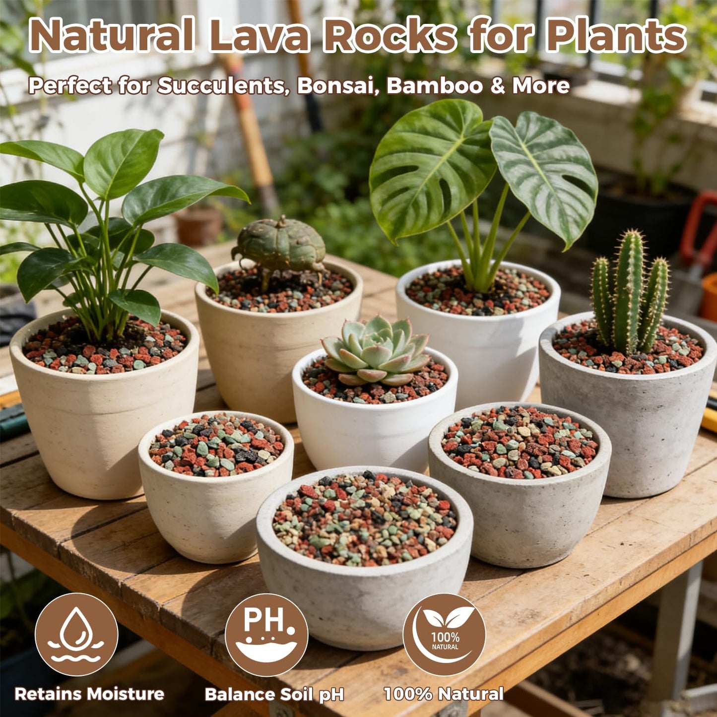 18lb Mix Lava Rocks for Plants 1/8" Horticultural Pumice for Plants, Succulent Cactus Soil Potting Mix - Horticultural Sand Aquarium Gravel Drainage Rocks for Potted Plant, Bonsai Soil, Top Dressing