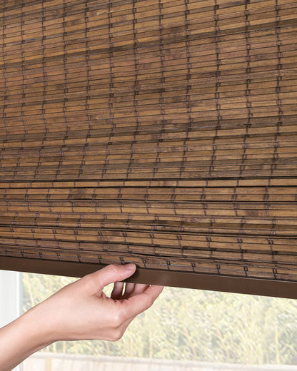 CHICOLOGY Bamboo Roman Shades - Customer Favorite Blackout Blinds for Windows, Premium Quality, Ideal for Home, Moose (Blackout) Brown, 27" W X 64" H