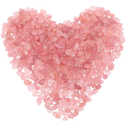 400pcs Natural Chip Stone Beads for Jewelry Making Strawberry Quartz 5-8mm Irregular Gemstones Healing Crystal Loose Rocks Bead Hole Drilled for Ring Earrings Necklace Bracelet Making DIY Art Crafts
