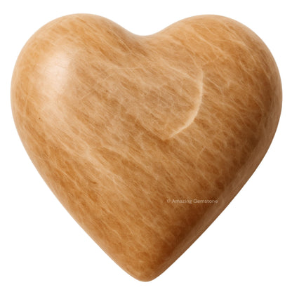 Amazing Gemstone Cream Moonstone Crystal Heart Palm Stone - Pocket Massage Worry Stone for Natural Body Chakra Balancing, Reiki Healing and Crystal Grid