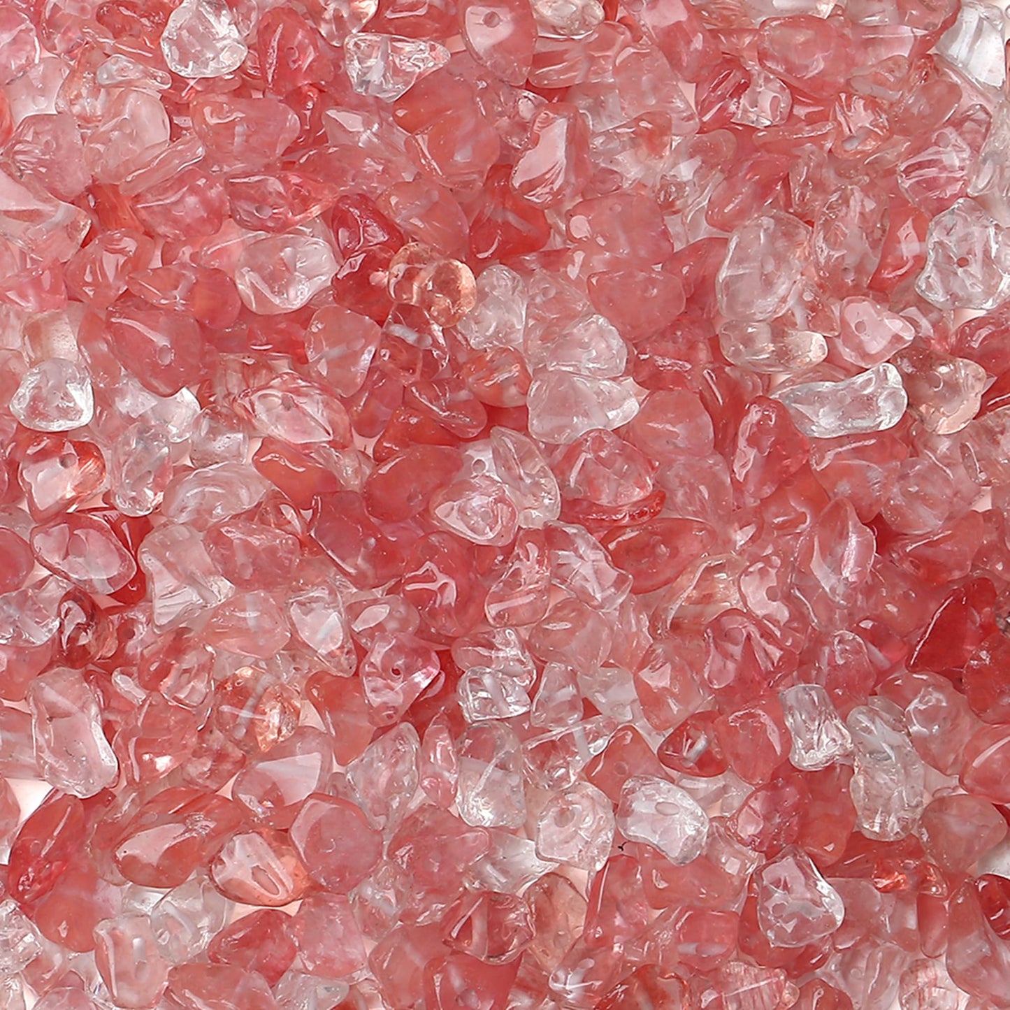 ZHIYUXI 400pcs Watermelon Red Beads 5-8mm Crystals Gemstones for Bracelet Making 2 Strands Irregular Stone Loose Rocks Bead for Jewelry Making Hole Drilled Natural Chips DIY Necklace Craft Gifts