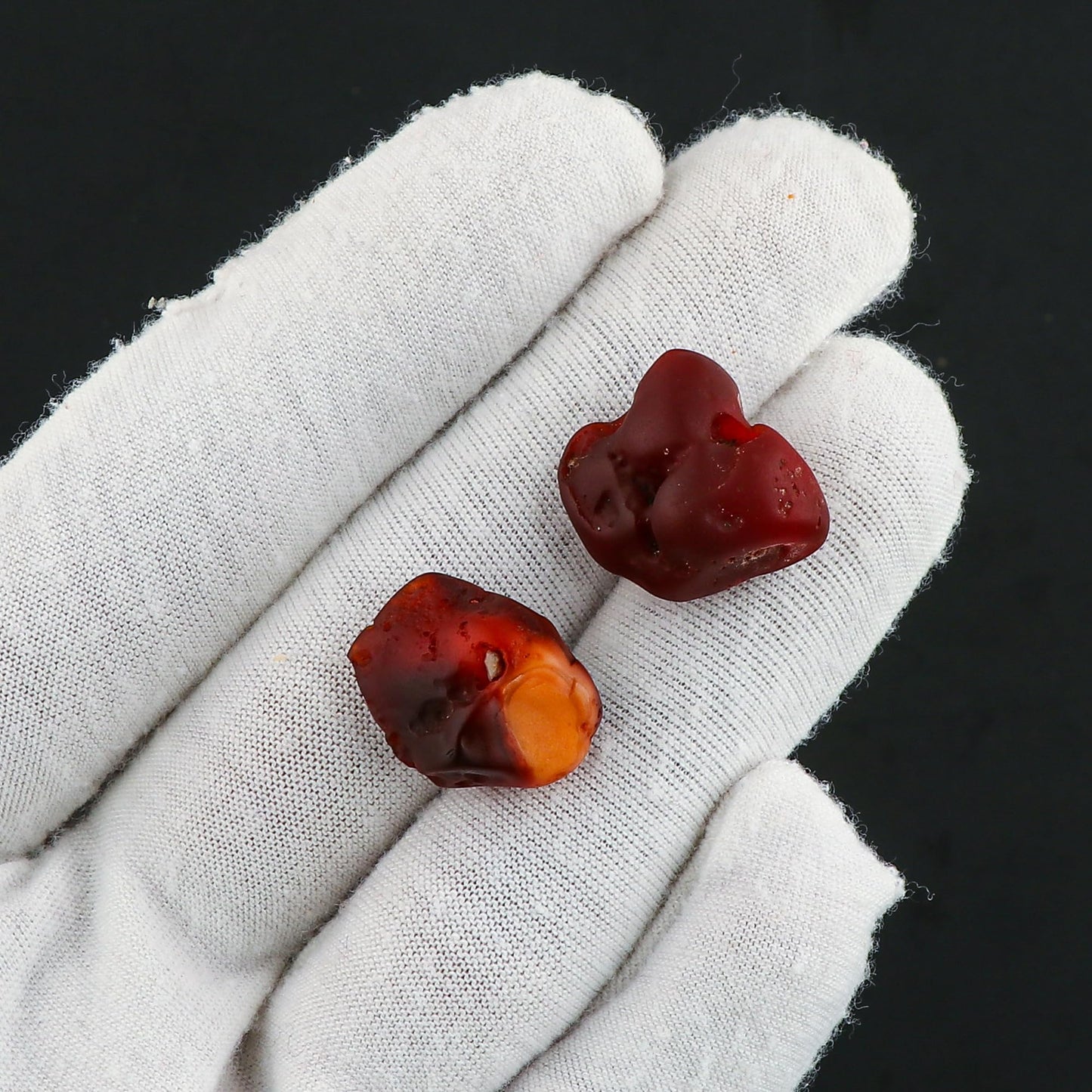 CRYSTALIS (2pcs) Mexican Fire Opal Wholesale Natural Raw Crystals Stones, Loose Bulk Rough Jewelry Making Supply, Chakra Healing, Wire Wrapping, DIY, Cabbing, Tumbling, Collectible Gemstones (10-15mm)