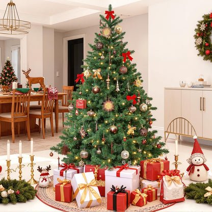 SHareconn 80pcs Christmas Balls Ornaments Set, Contemporary Luxury Gift Set, Shatterproof Plastic Bronze Decor for Xmas Tree Holiday Wedding Party Decorations with Hanging Strings, Brown Copper Gold