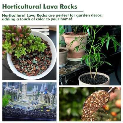 11 Pounds Mix Horticultural Lava Rocks, 3-6 mm Lava Rocks for Plants, Bonsai Rocks Horticultural Grit Soil Cover Gravel for Succulents and Hydroponics, Fairy Gardening, Top Dressing, Plant Drainage