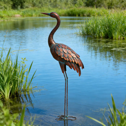 chisheen Outdoor Garden Crane Statues and Sculptures Metal Yard Art Statue for Garden Decoration Large Size
